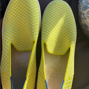 Rothy's Yellow and white honeycomb flats